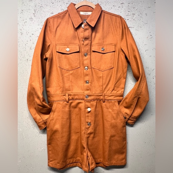 Daphnea Camel Denim Playsuit - Picture 1 of 4